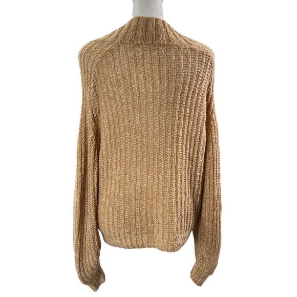 by ANTHROPOLOGIE Honore Ribbed Knit Sweater Long Sleeve V Neck Honey S 82-14 - Picture 3 of 16
